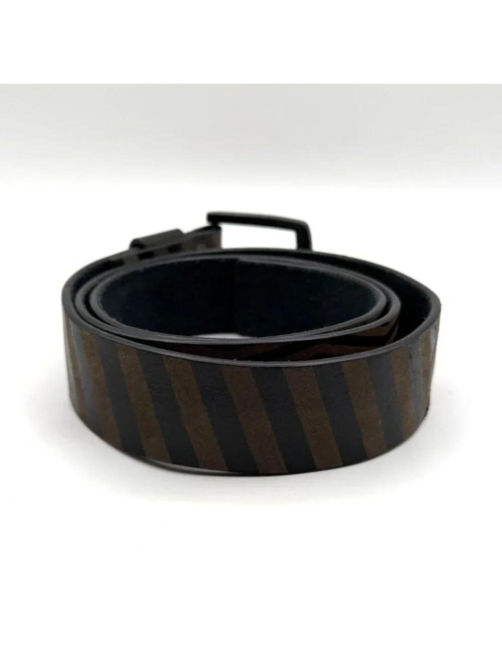 Fox Racing Brown & Black Mixed Stripe Genuine Leather Belt